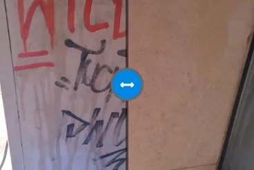Čištění Finalitem - vápenec, odstranění graffiti