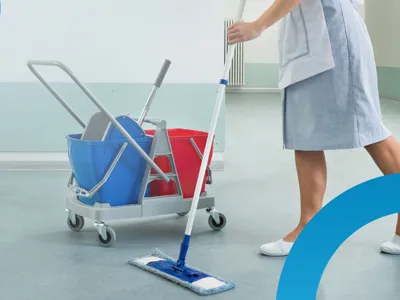 Výhody dvouvědrového systému úklidového vozíku, pracovní postup použití úklidového vozíku