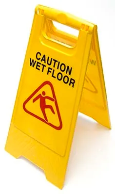 Výstražná cedule Pozor mokrá podlaha - kluzká podlaha (1)