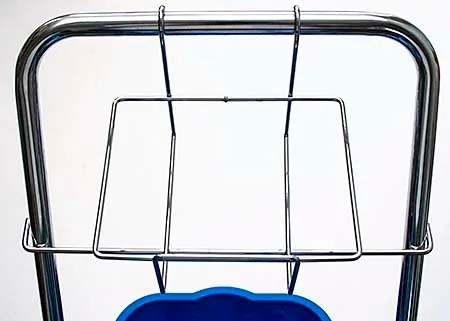 Nerezový košík k uklidovému vozíku na vodítko - na kyblík 6 l