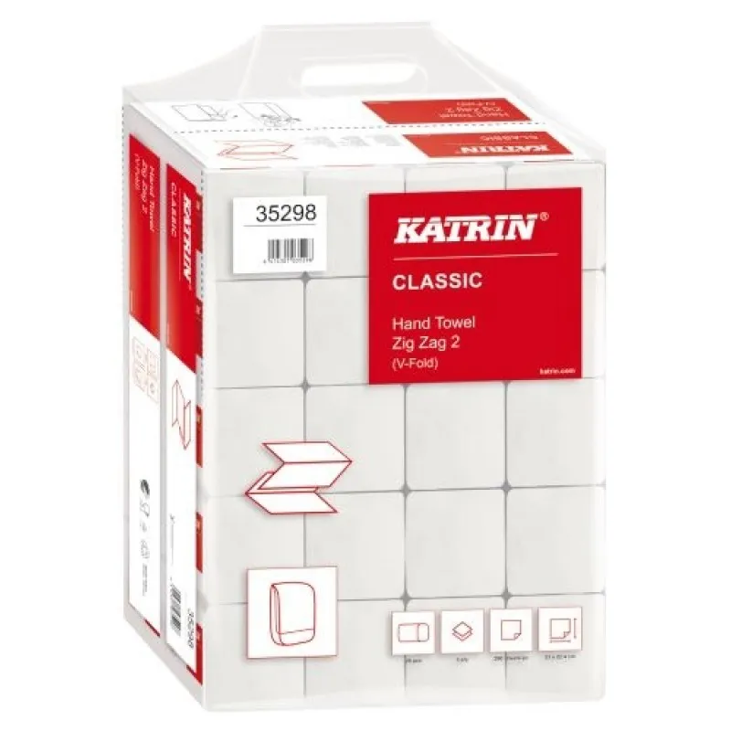 Papírové ručníky Katrin Classic ZZ bílé, dvě vrstvy,4000