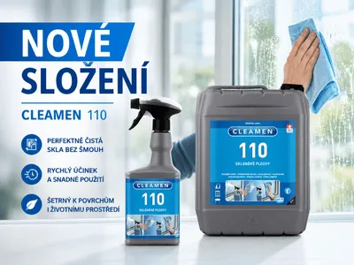 CLEAMEN 110 má novou recepturu: čistší skla, lepší lesk a bezpečnější použití