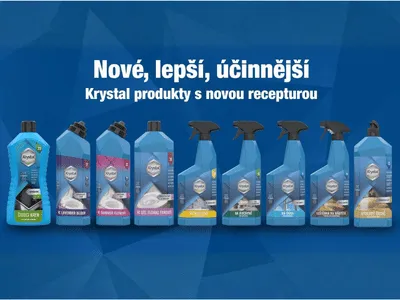 KRYSTAL nová receptura 2026: 9 čisticích prostředků s vylepšeným složením
